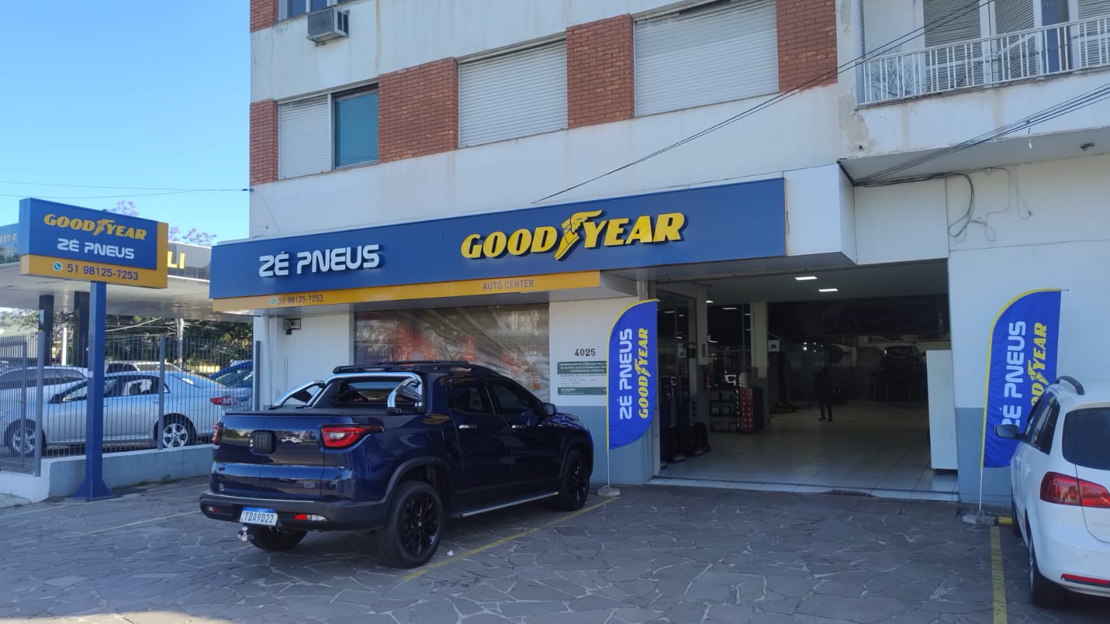 Fachada da loja Zé Pneus em Porto Alegre - Ipiranga - RS
